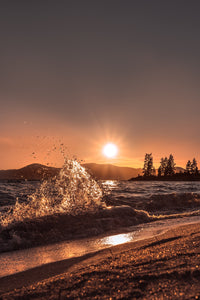 Waves at Sunset, Lake Tahoe - Open Edition - Felicidad De Lucas Fine Art Photography